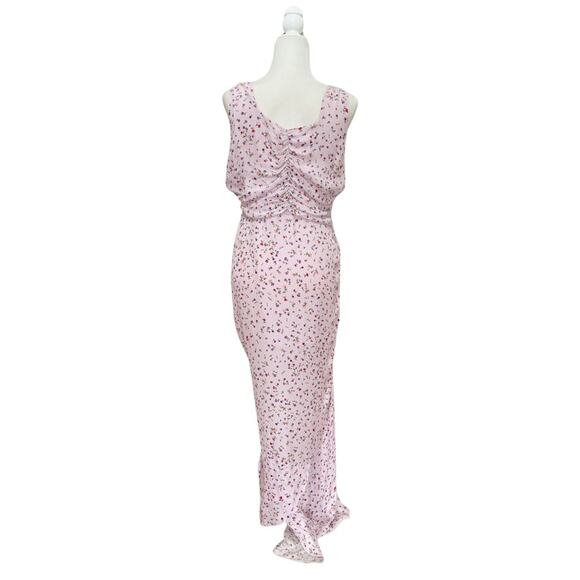 NICHOLAS Floral Drape Front Silk Maxi Dress 14 Purple - Picture 5 of 10